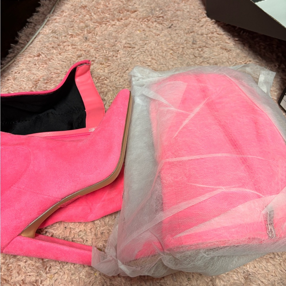 Vibrant Pink Heels Boot